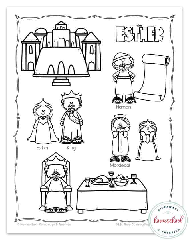 the story of esther coloring page