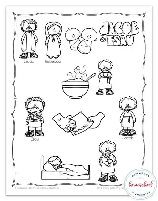 jacob and esau coloring page