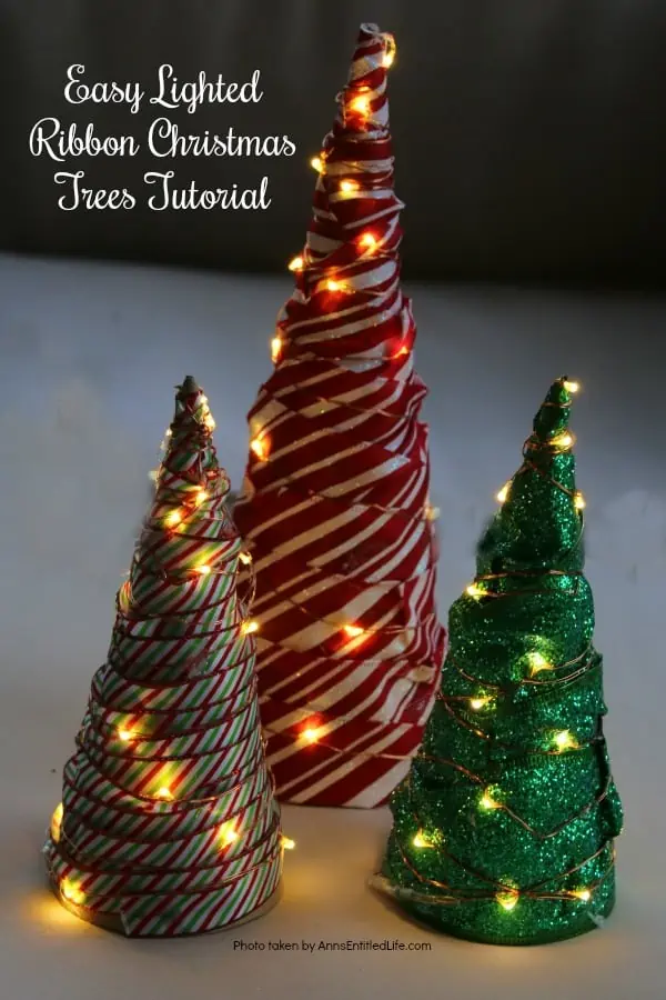 lighted ribbon Christmas tree 