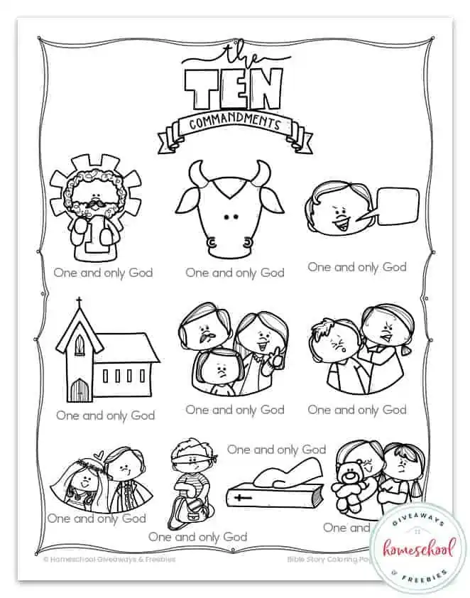 the ten commandments coloring page