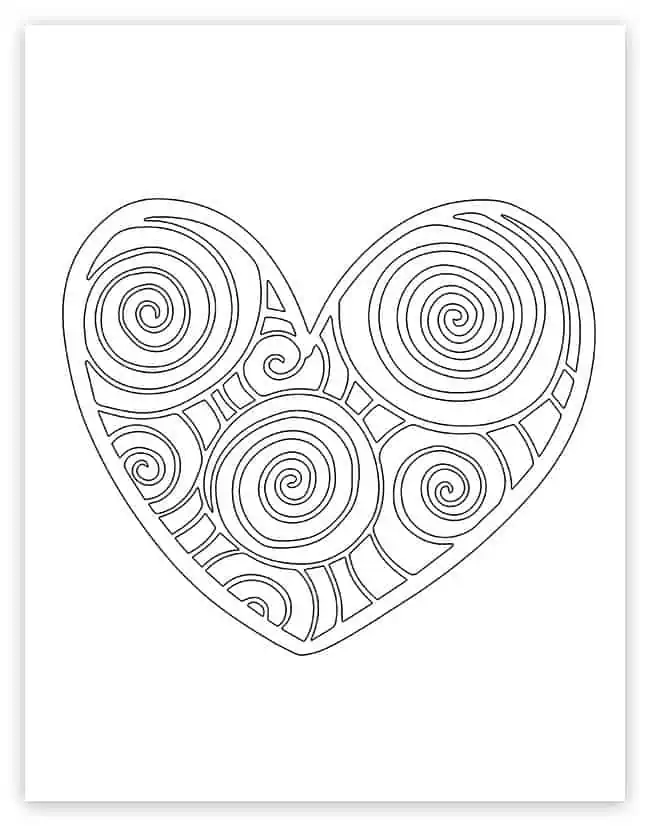 heart doodle coloring sheet