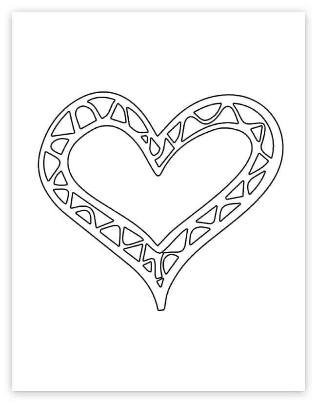 heart with shapes outline