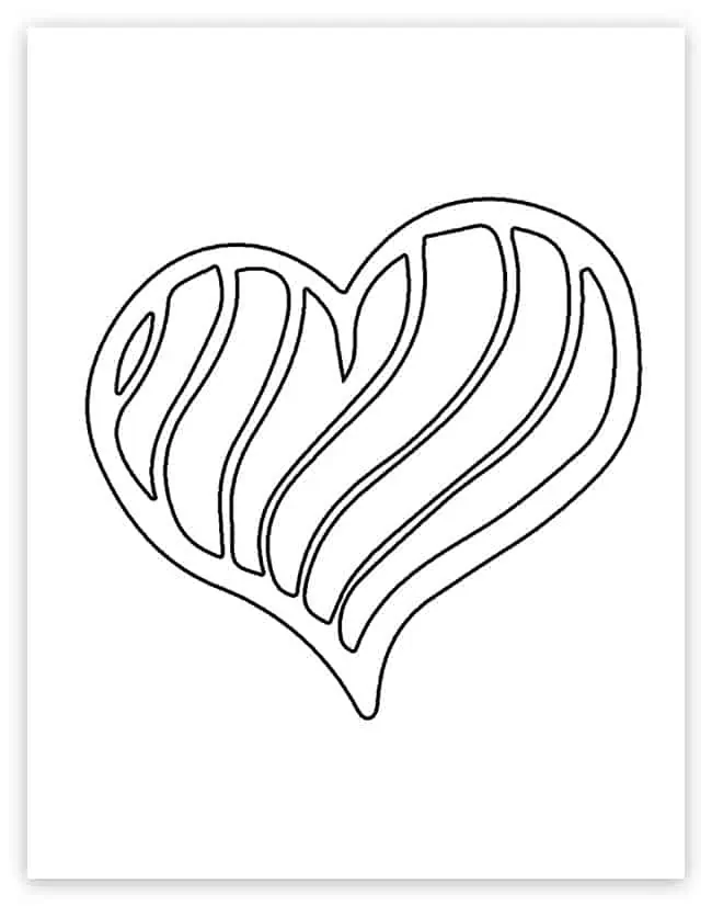 heart with lines to color