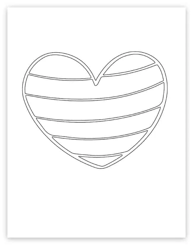 lined heart pattern coloring page