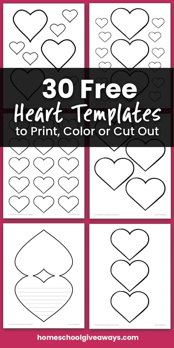 30 Free Heart Print, Color or Out