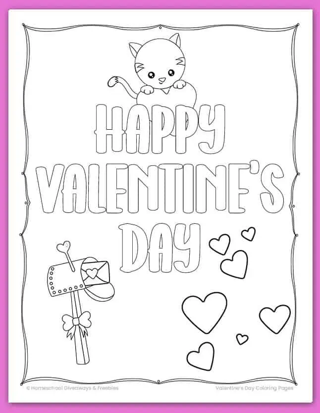 happy valentine's Day coloring sheet
