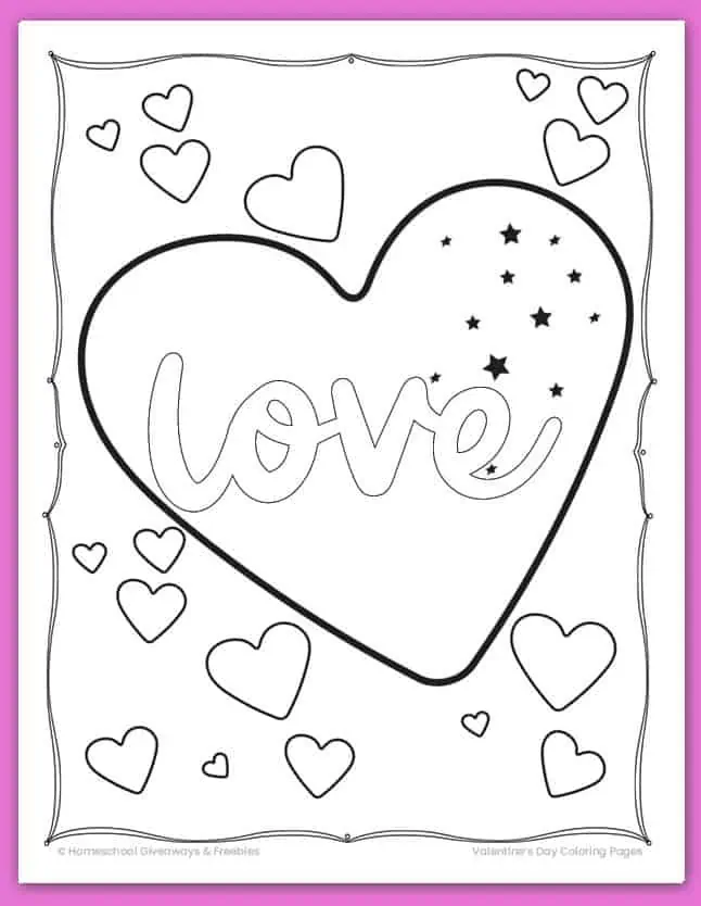 love word art coloring page