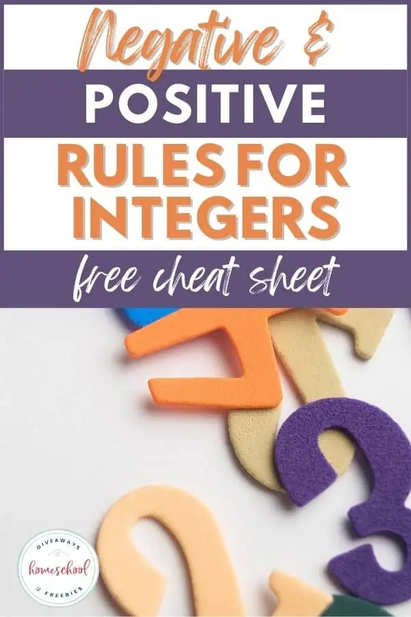 Negative and Positive Rules for Integers (Free Cheat Sheet)