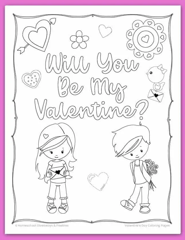 Will You Be My Valentine to Color