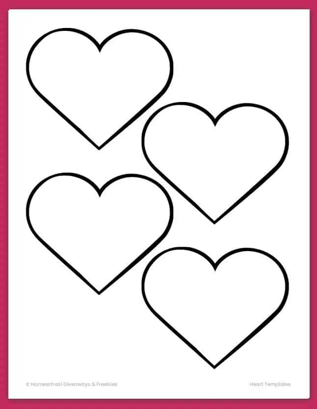heart outlines for Valentine's Day