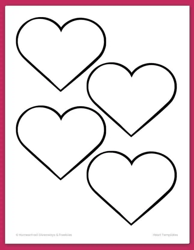 30 Free Heart Templates to Print, Color or Cut Out