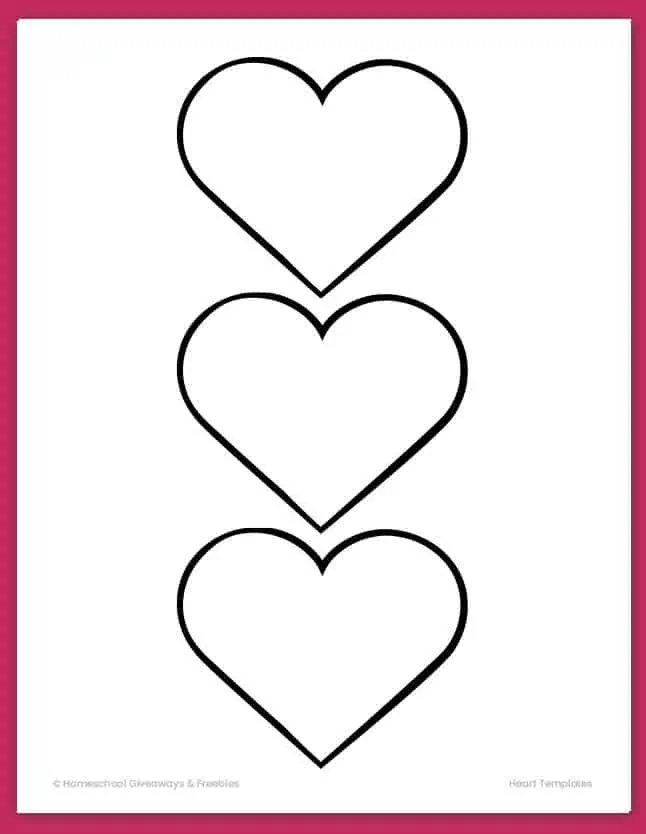 three hearts in a vertical pattern