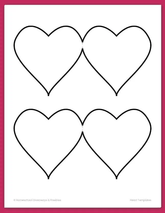 two foldable heart card template