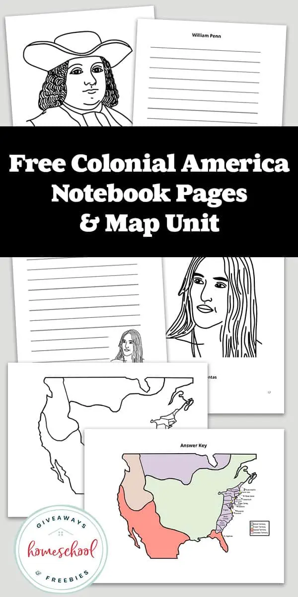 Colonial Americal Notebook Pages and Maps