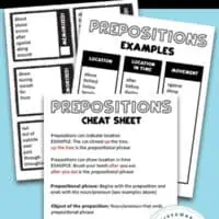 Free prepositions cheat sheets