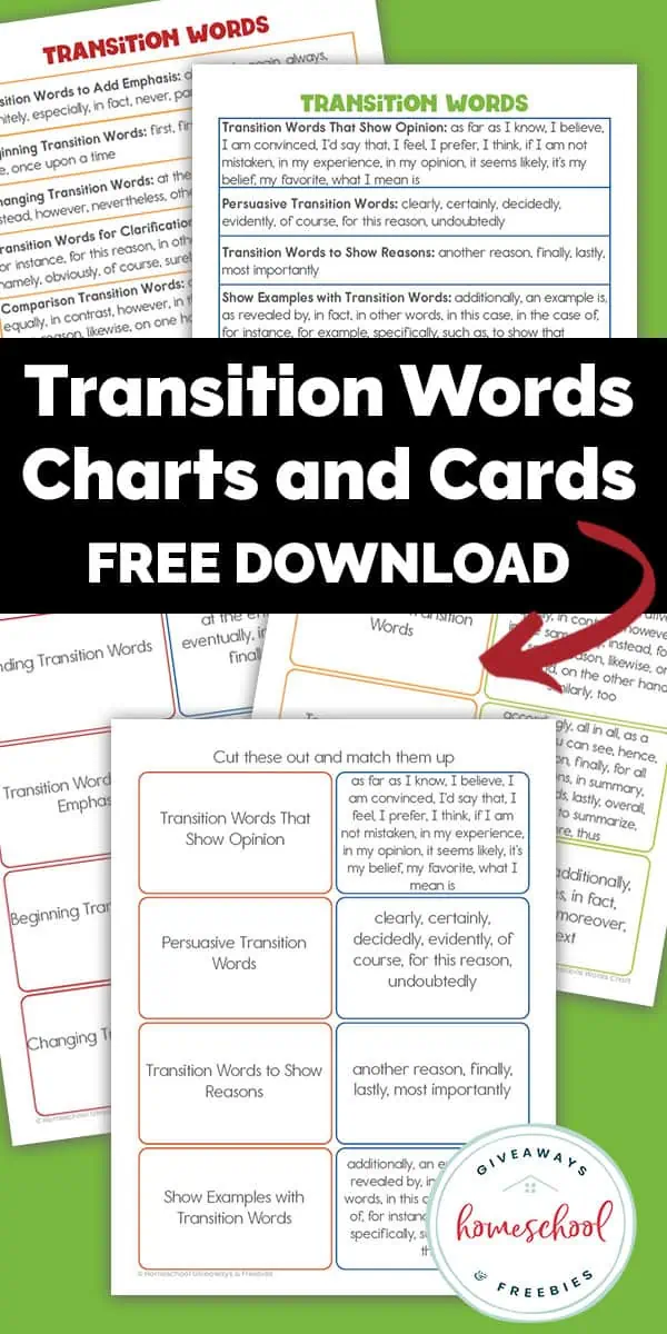 transition words for kids