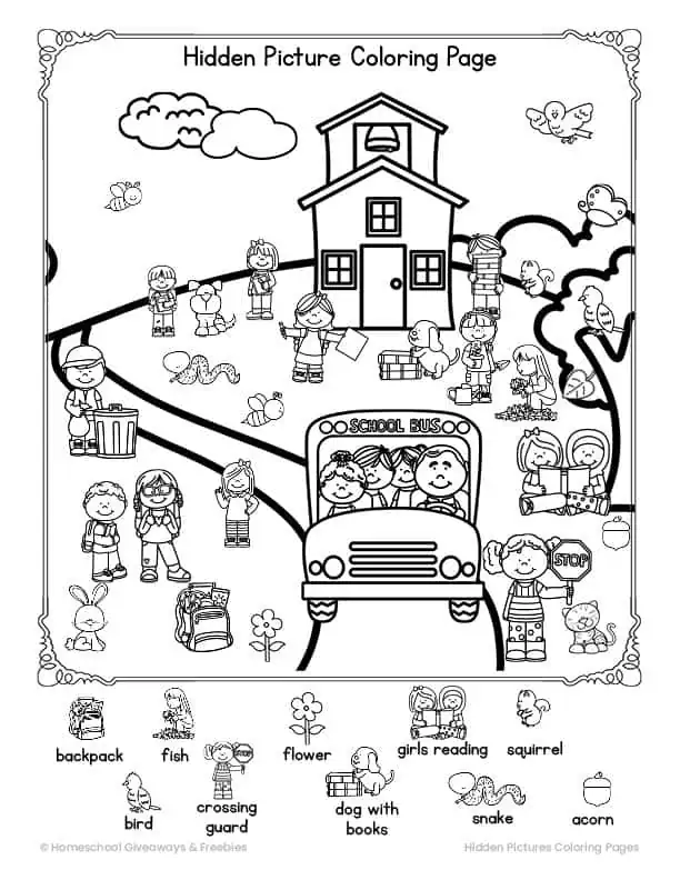 Hidden Pictures Coloring Page