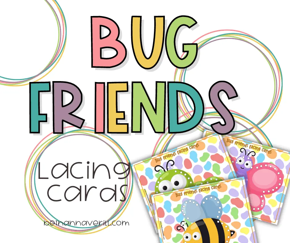 bug lacing cards for kids