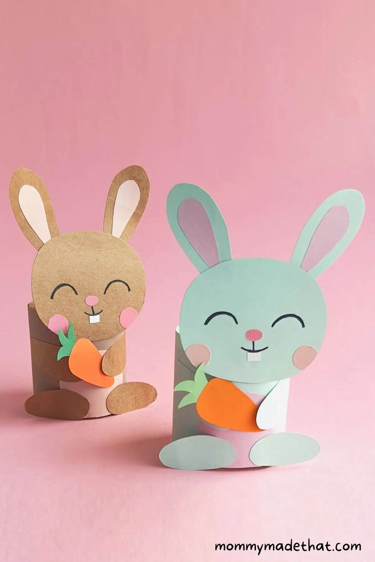 Easter bunny toilet paper roll craft