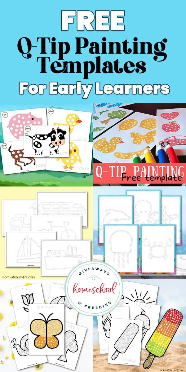 Free Printable Q Tip Painting Templates for Early Learners