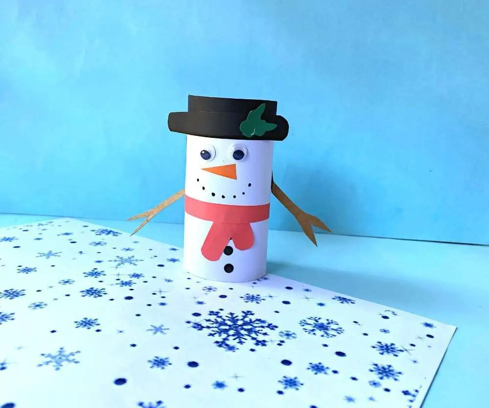 toilet paper tube snowman