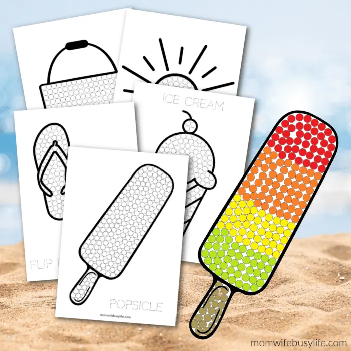 summer q-tip painting printable activities