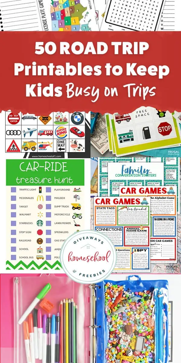 50 Road Trip Printables to Keep Kids Busy on Trips