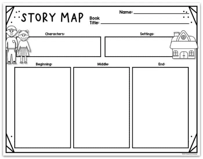 Story Map Template - Four Squares Framed