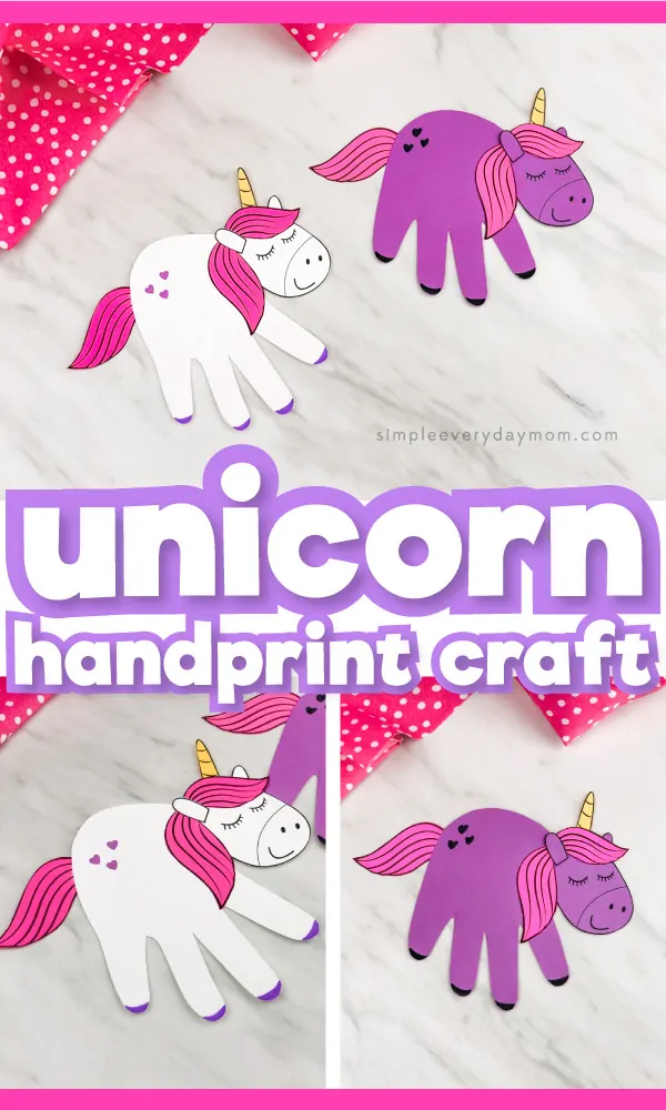 unicorn handprint construction paper craft