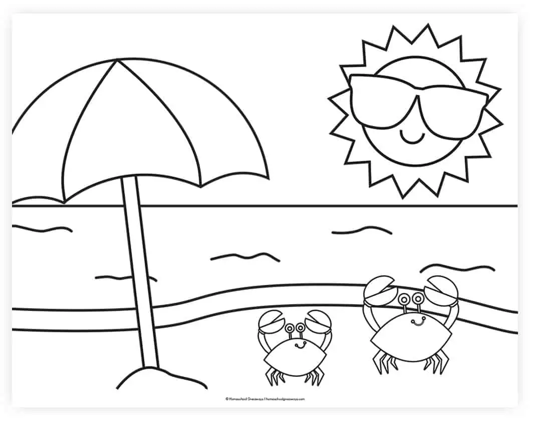 cool summer coloring page
