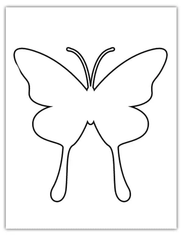 simple butterfly outline to print