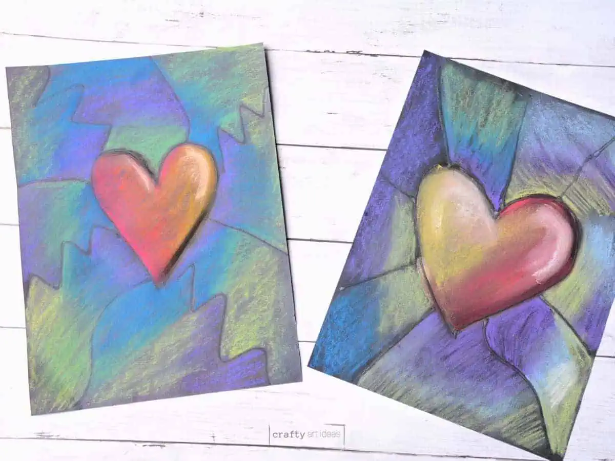 chalk pastel construction paper heart