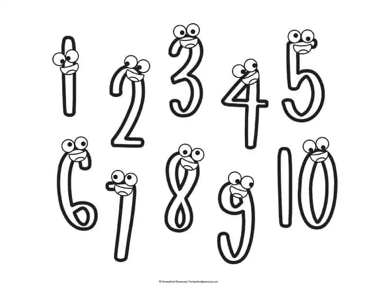 number recognition coloring page