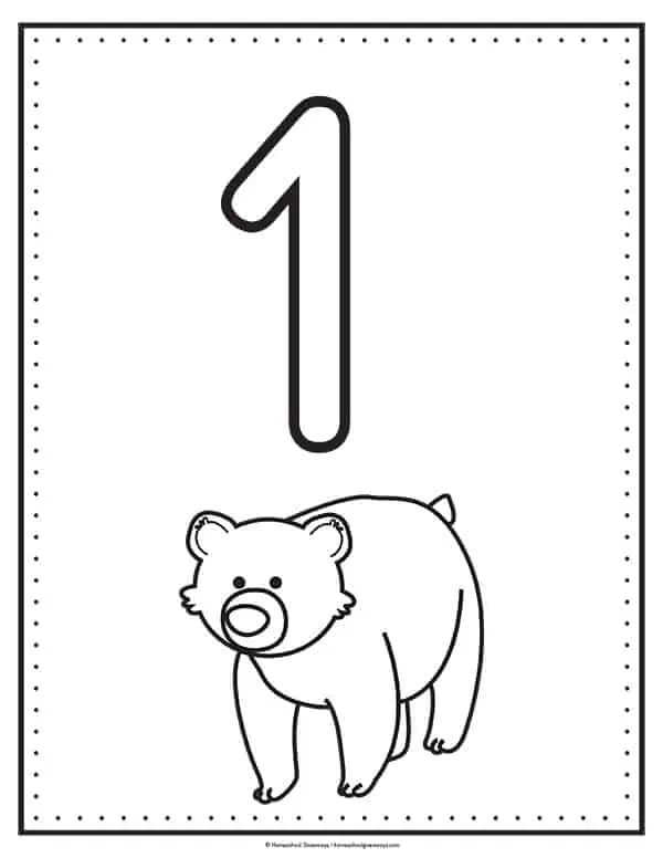 number 1 coloring page