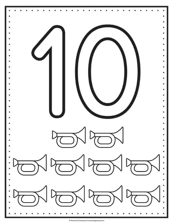 number 10 coloring sheet