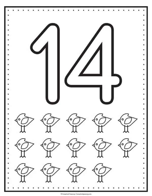 number 14 coloring page