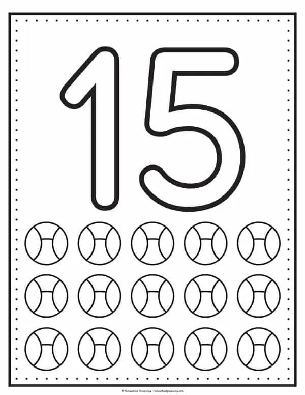 number 15 coloring sheet