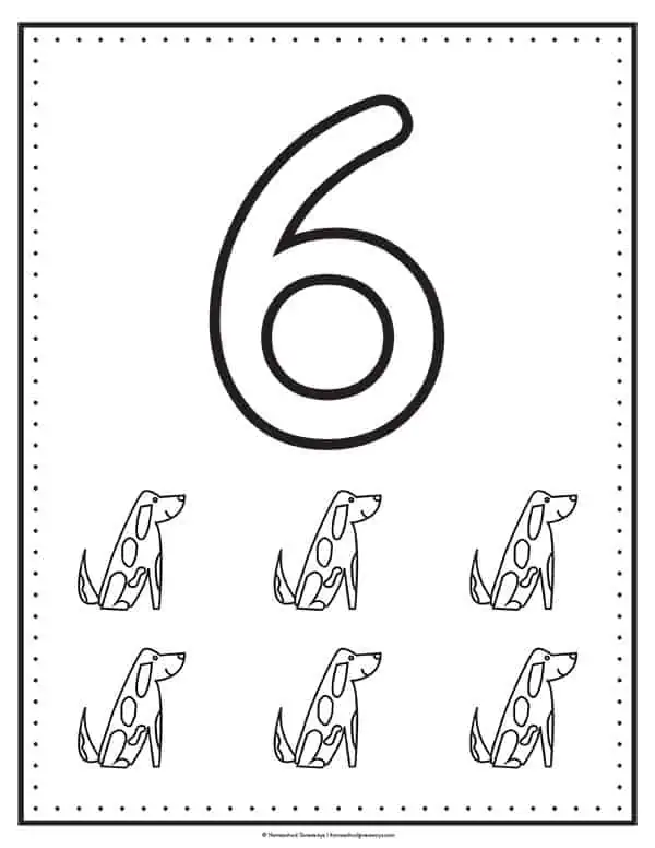number 6 coloring page