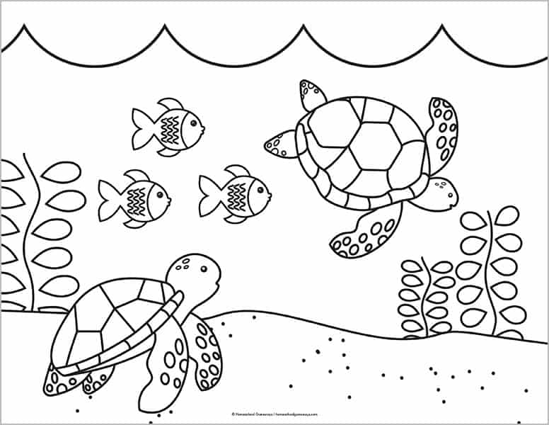 Free Printable Sea Turtle Coloring - Sea Turtles Coloring Pages 3