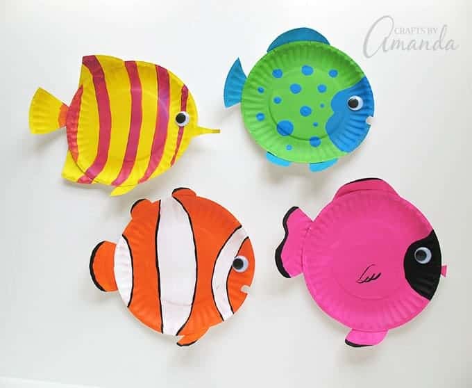 tropical fish paper plate craft