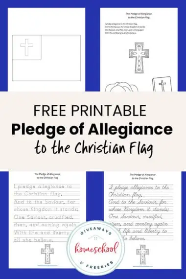 Pledge of Allegiance to the Christian Flag printable