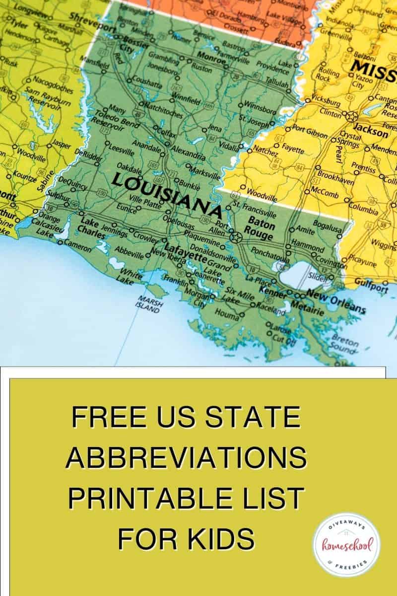 All 50 US State Abbreviations Printable List For Kids