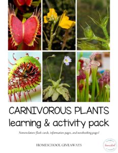 Carnivorous Plants Learning Activity Pack - Homeschool Giveaways