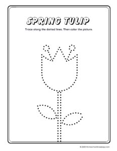 Tracing Tulip Coloring Page - Homeschool Giveaways