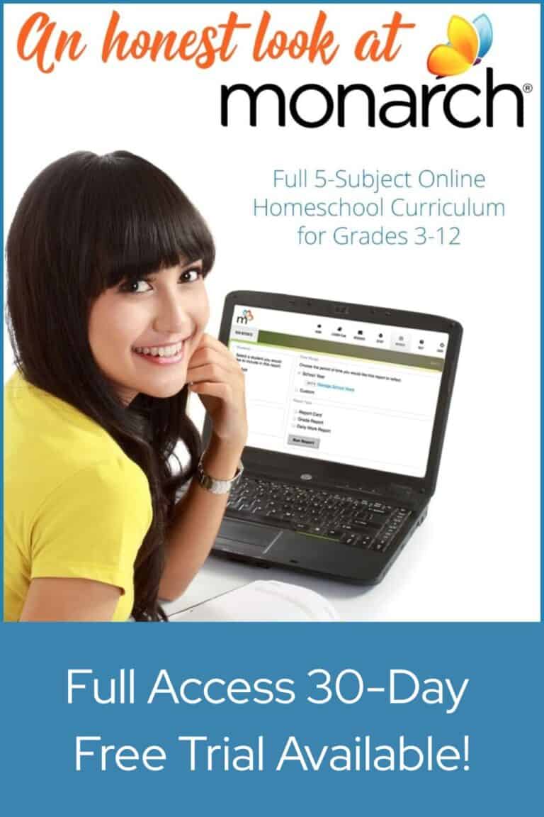 monarch homeschool with smiling girl at a computer
