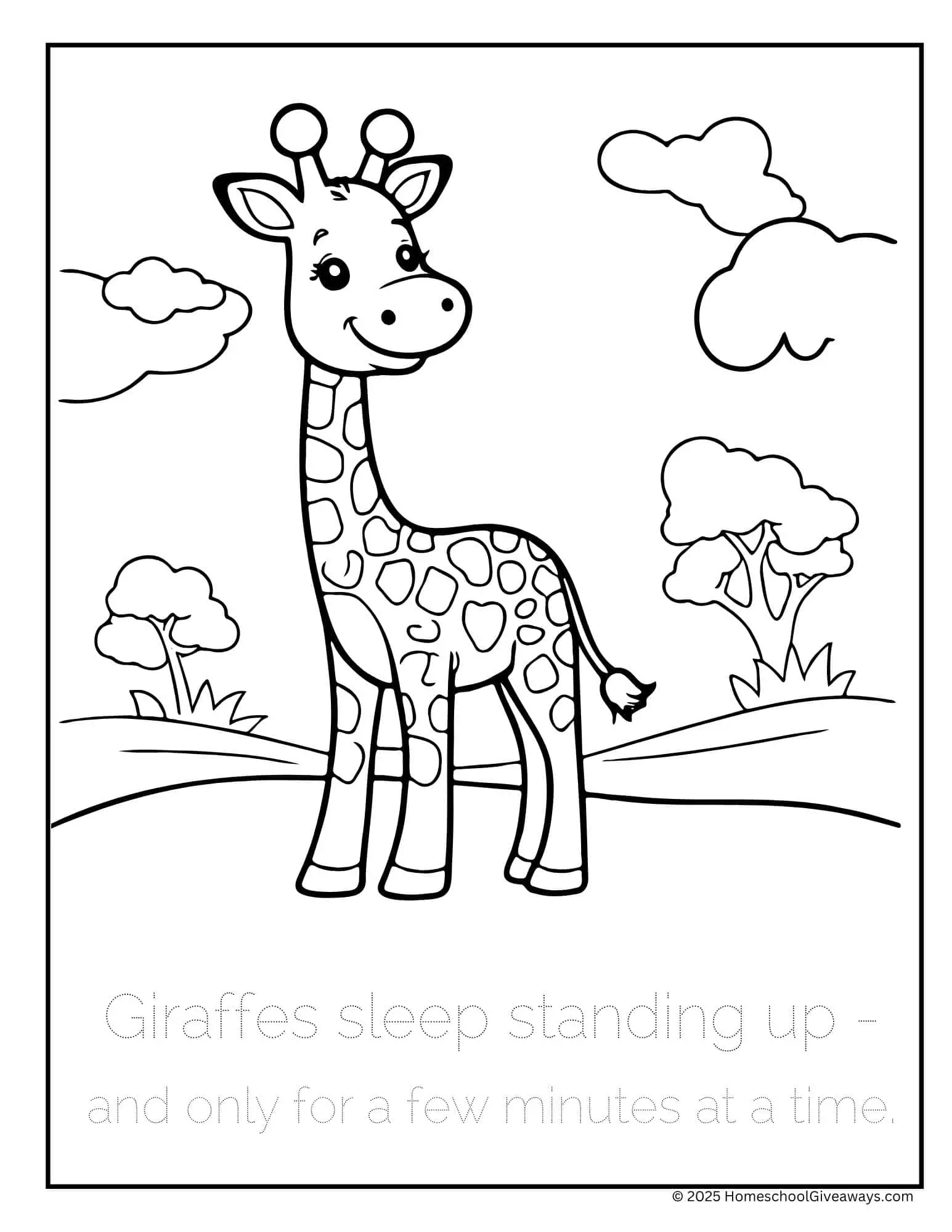 giraffe coloring page