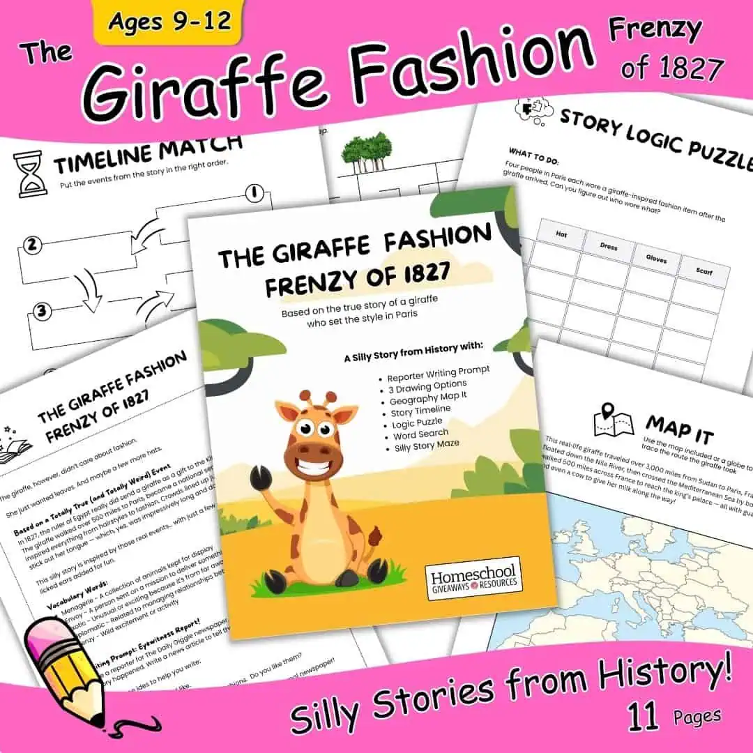 giraffe fashion frenzy silly story cover with giraffe waving and smiling