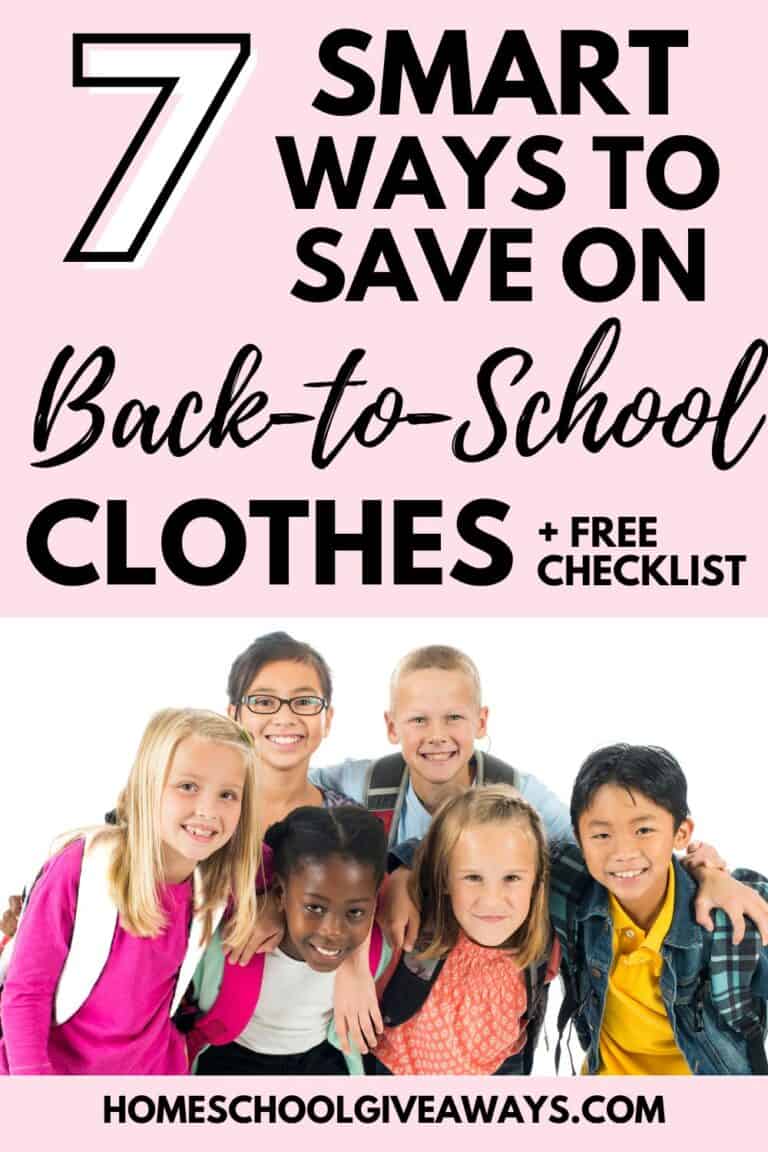 save on back to school clothes with 6 smiling kids
