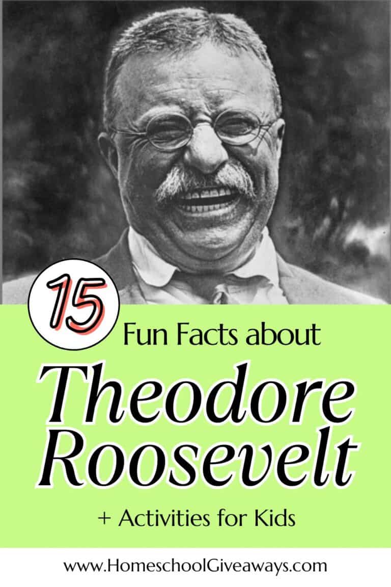 Photo of a laughing President Teddy Roosevelt with text overlay saying "15 Fun Facts about Theodore Roosevelt"